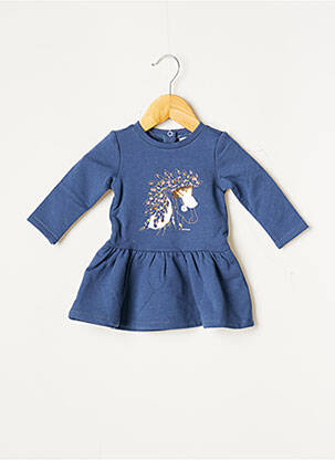 Robe mi-longue bleu 3 POMMES fille