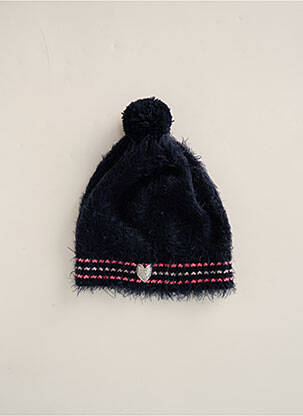 Bonnet bleu marine 3 POMMES fille