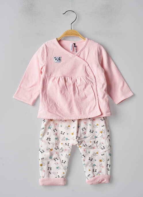 Ensemble haut/bas rose 3 POMMES pour fille