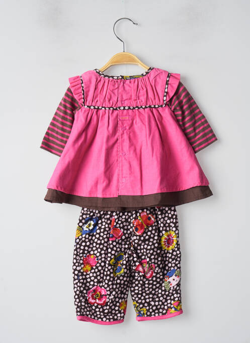 Robe courte rose CATIMINI pour fille