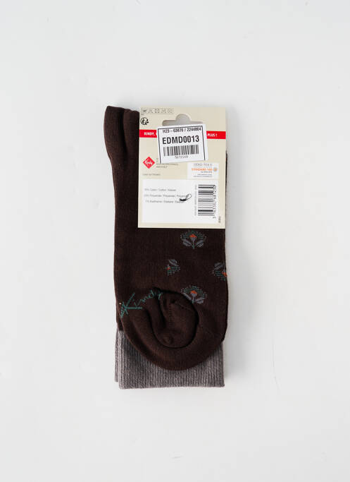 Chaussettes marron KINDY pour homme