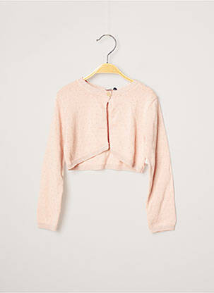 Gilet manches longues rose 3 POMMES fille