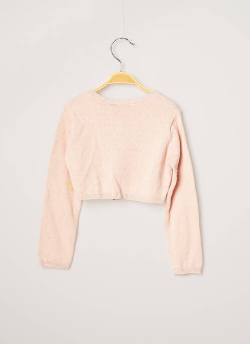 Gilet manches longues rose 3 POMMES pour fille