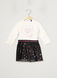 Robe mi-longue blanc 3 POMMES fille