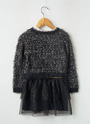 Robe mi-longue noir 3 POMMES fille