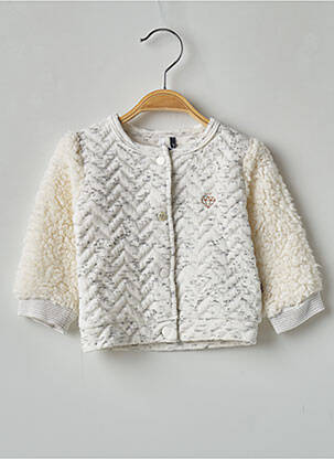 Gilet manches longues blanc 3 POMMES fille