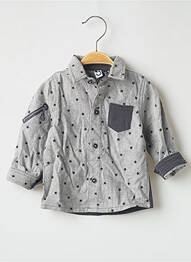 Chemise manches longues gris 3 POMMES garcon