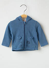 Gilet manches longues bleu 3 POMMES garcon