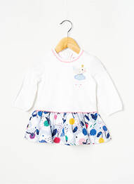 Robe mi-longue blanc CATIMINI fille