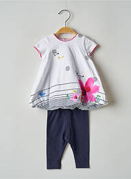 Robe courte blanc CATIMINI fille