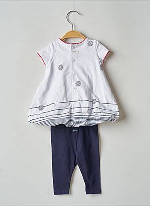Robe courte blanc CATIMINI fille