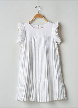 Robe mi-longue blanc CATIMINI fille