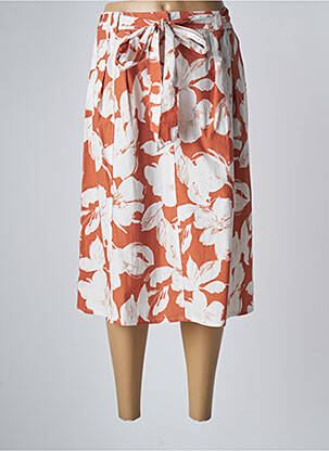 Jupe mi-longue orange DEVERNOIS femme