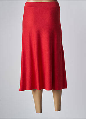 Jupe mi-longue rouge DEVERNOIS femme