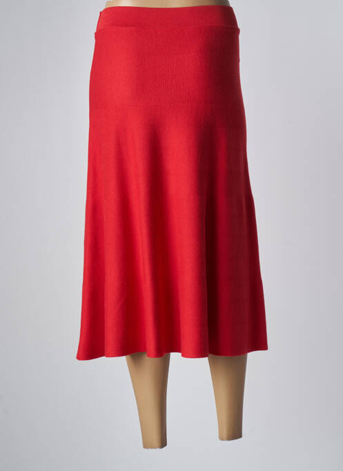 Jupe mi-longue rouge DEVERNOIS pour femme