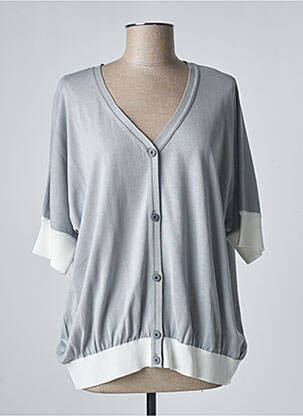 Gilet manches courtes gris DEVERNOIS femme