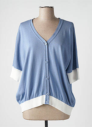 Gilet manches courtes bleu DEVERNOIS femme