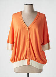 Gilet manches courtes orange DEVERNOIS femme