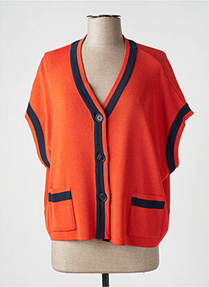 Gilet manches courtes orange DEVERNOIS femme