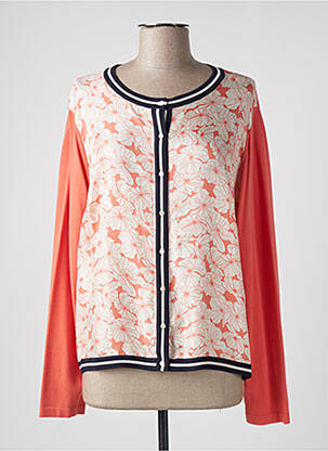 Gilet manches longues orange DEVERNOIS femme