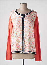 Gilet manches longues orange DEVERNOIS femme