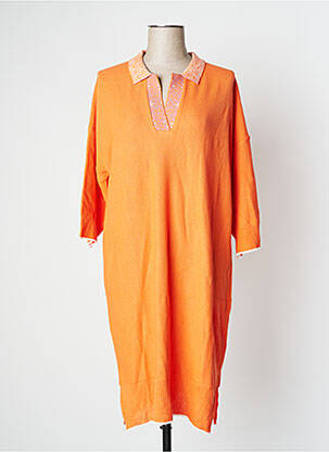 Robe mi-longue orange DEVERNOIS femme