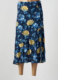 Jupe mi-longue bleu GRACE & MILA femme