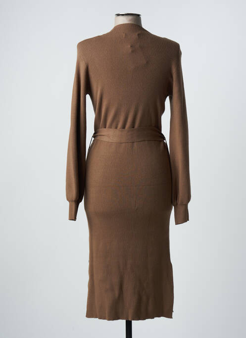 Robe mi-longue marron MOSS COPENHAGEN pour femme