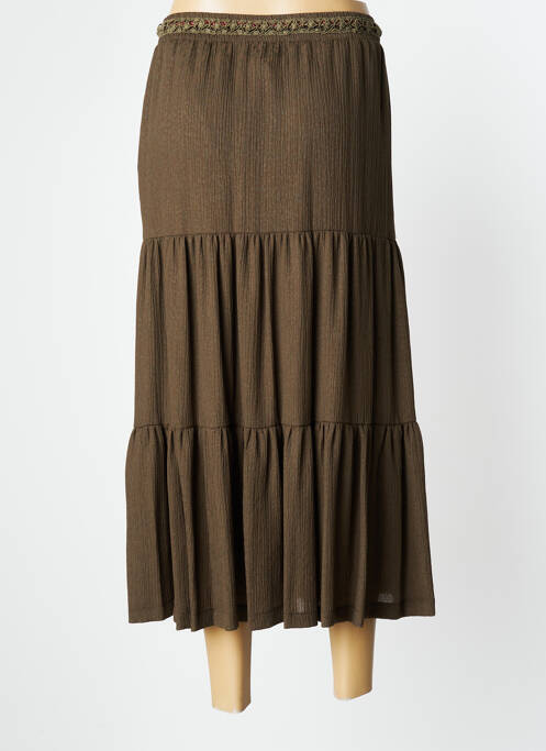 Jupe mi-longue kaki LA PETITE FRANCAISE pour femme