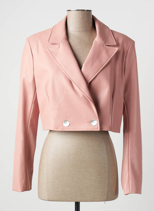 Veste simili cuir rose RECC pour femme