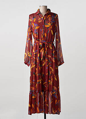 Robe mi-longue marron GRACE & MILA femme