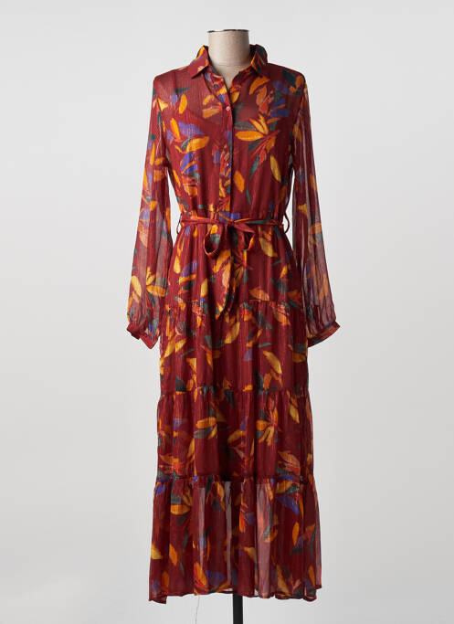 Robe mi-longue marron GRACE & MILA pour femme