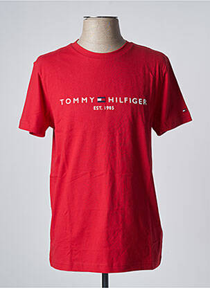 T-shirt rouge TOMMY HILFIGER pour homme