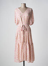 Robe mi-longue beige SELECTED femme