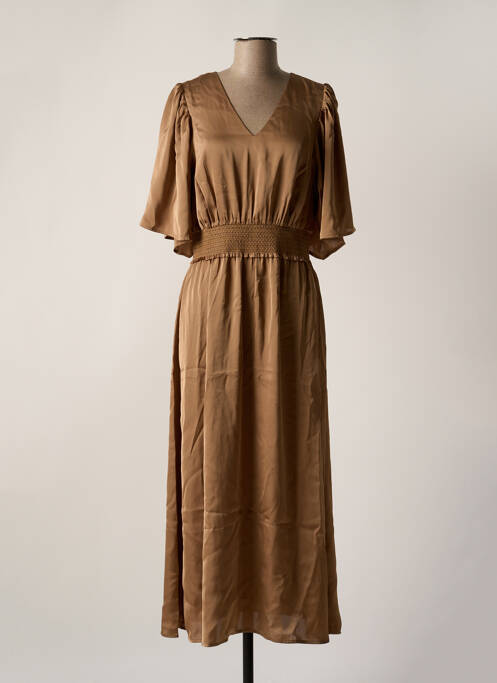 Robe longue marron SELECTED pour femme