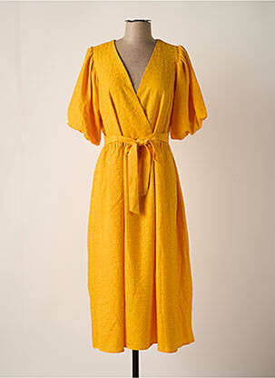 Robe longue jaune SELECTED pour femme
