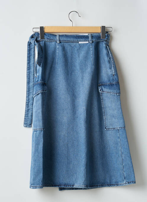 Jupe mi-longue bleu SELECTED pour femme