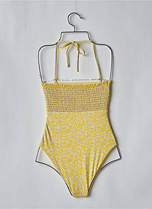 Maillot de bain 1 pièce jaune PIECES femme