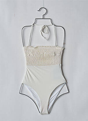 Maillot de bain 1 pièce blanc PIECES femme