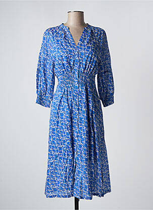 Robe mi-longue bleu SECOND FEMALE pour femme
