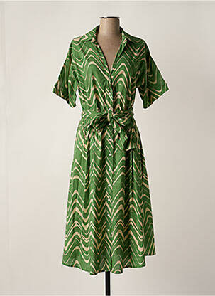 Robe mi-longue vert DIEGA pour femme