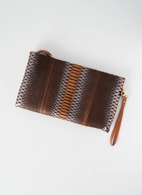 Pochette marron CLARIS VIROT pour femme