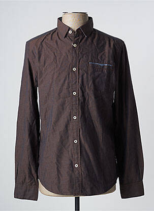 Chemise manches longues marron TOM TAILOR homme