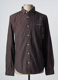 Chemise manches longues marron TOM TAILOR homme