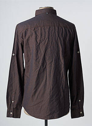 Chemise manches longues marron TOM TAILOR homme