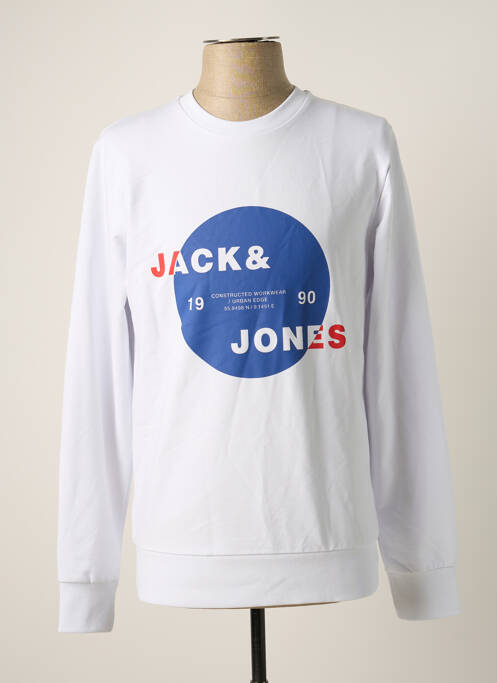 Sweat-shirt blanc JACK & JONES pour homme
