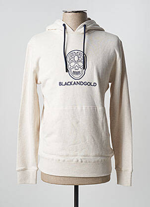 Sweat-shirt à capuche beige BLACK AND GOLD homme