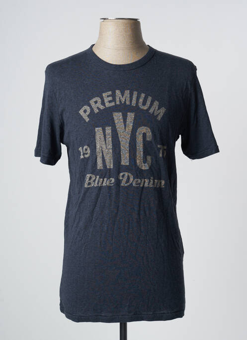 T-shirt bleu JACK & JONES pour homme