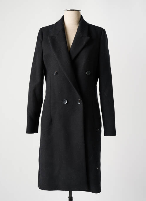 Manteau long noir MANGO pour femme