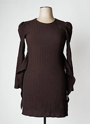 Robe mi-longue marron ASTRID BLACK LABEL femme